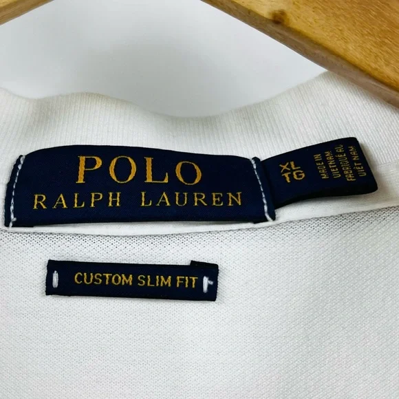 Polo by Ralph Lauren Men's White W/ Stripe Sleeve Shirt Classic Slim Fit Size XL - Picture 4 of 6